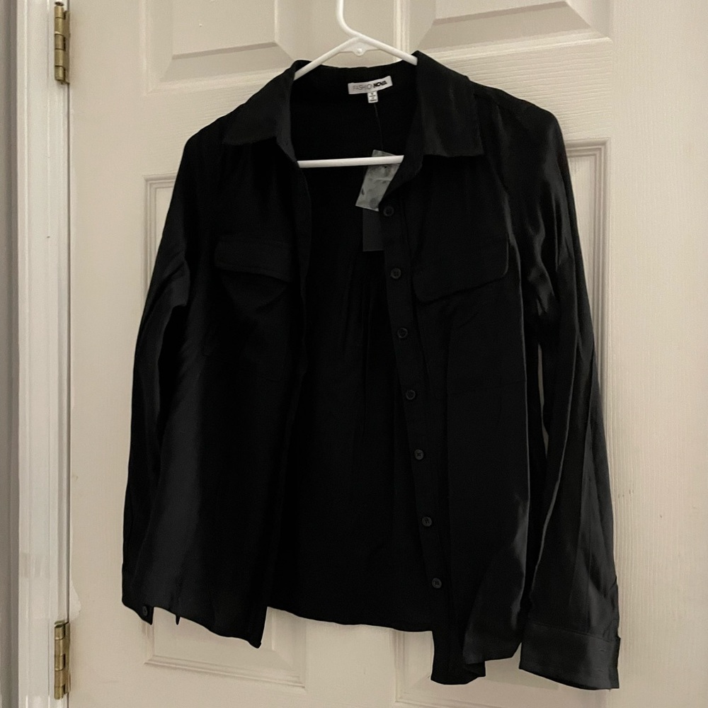 - Black button down